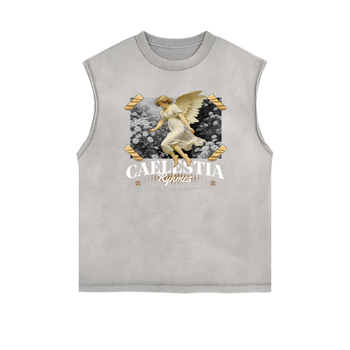 Sleeveless Streetwear Cupid Angle Graphic Tee-INNBLAC Fashion Apparel