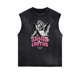 Faded Vintage Cupid Graphic Tank Top-INNBLAC Fashion Apparel