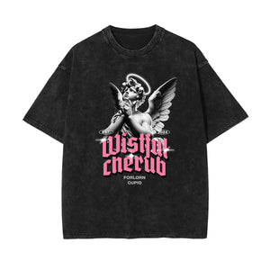 Faded Vintage Cupid Graphic T Shirt-INNBLAC Fashion Apparel