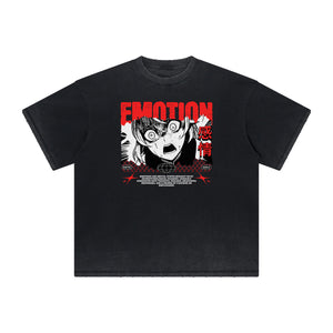 Faded Distressed Anime Pattern Tee-INNBLAC Fashion Apparel