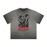 Heavyweight Distressed Anime Graphic Tee-INNBLAC Fashion Apparel