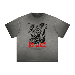 Heavyweight Distressed Anime Graphic Tee-INNBLAC Fashion Apparel