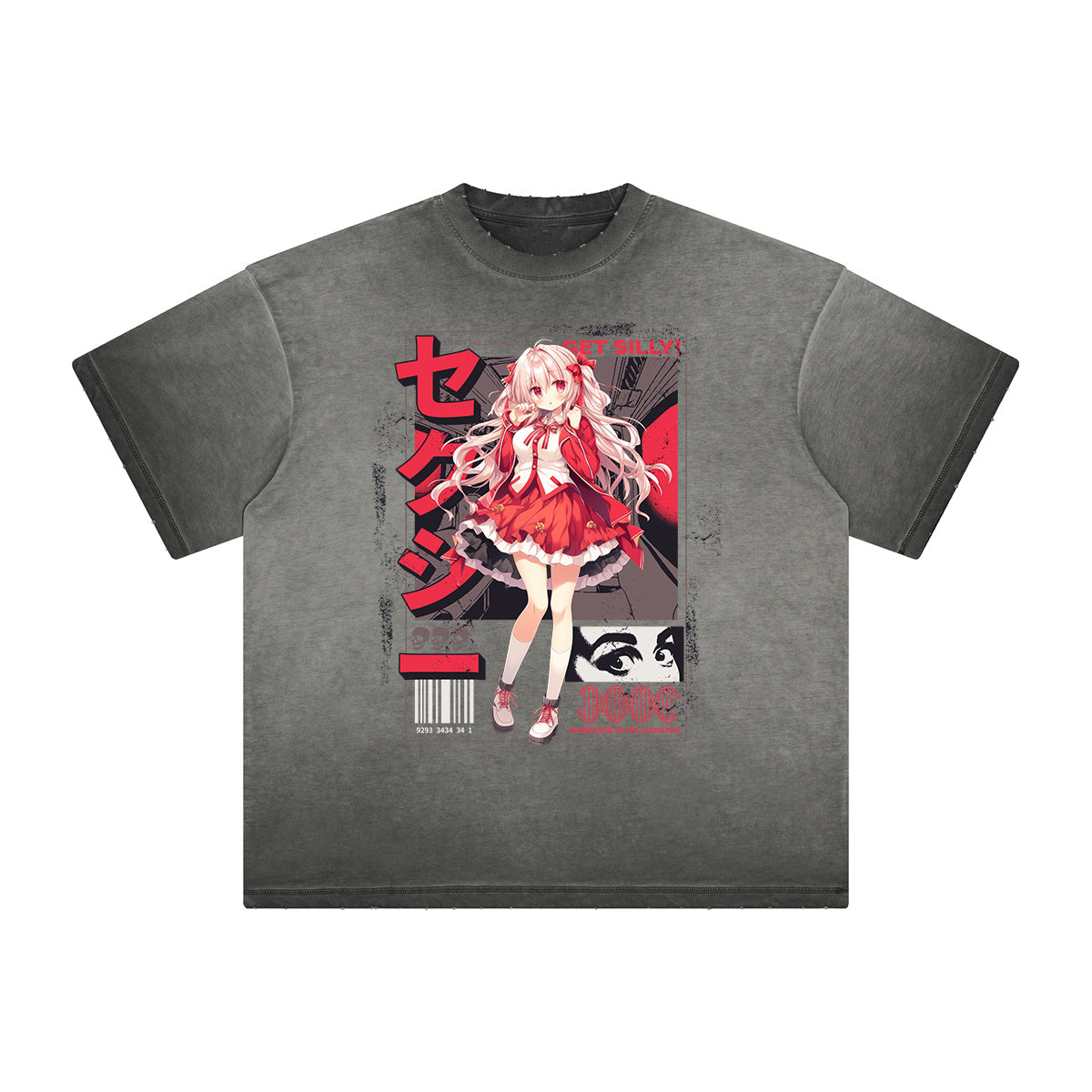 Heavyweight Distressed Anime Graphic Tee-INNBLAC Fashion Apparel