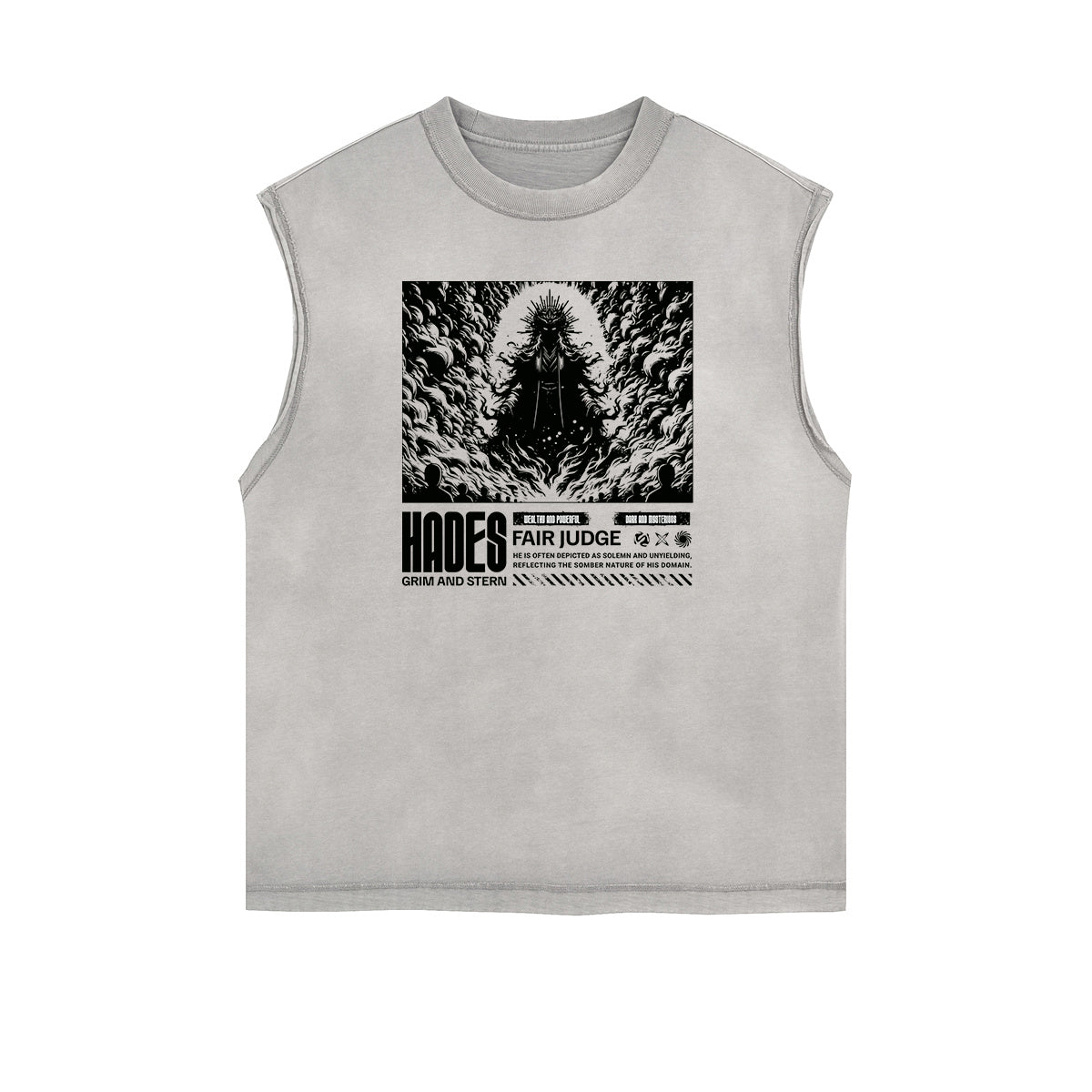 Sleeveless Stone Wash Anime Graphic Tee-INNBLAC Fashion Apparel