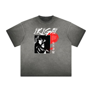 Heavyweight Distressed Anime Graphic Tee-INNBLAC Fashion Apparel