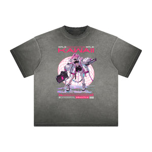 Heavyweight Distressed Anime Graphic Tee-INNBLAC Fashion Apparel