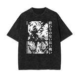 Stone Wash Anime Graphic T Shirt-INNBLAC Fashion Apparel