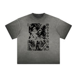 Heavyweight Distressed Anime Graphic Tee-INNBLAC Fashion Apparel