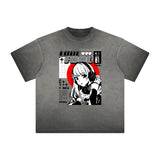 Heavyweight Distressed Anime Graphic Tee-INNBLAC Fashion Apparel