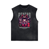 Sleeveless Thick Y2K Anime Graphic Tee-INNBLAC Fashion Apparel