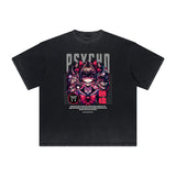 Heavyweight Distressed Y2K Anime Pattern Tee-INNBLAC Fashion Apparel