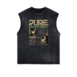 Sleeveless Thick Y2K Anime Graphic Tee-INNBLAC Fashion Apparel