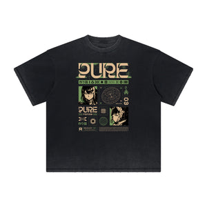 Heavyweight Distressed Y2K Anime Pattern Tee-INNBLAC Fashion Apparel