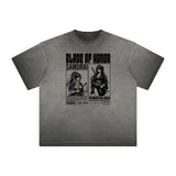 Faded Distressed Y2K Anime Graphic Tee-INNBLAC Fashion Apparel