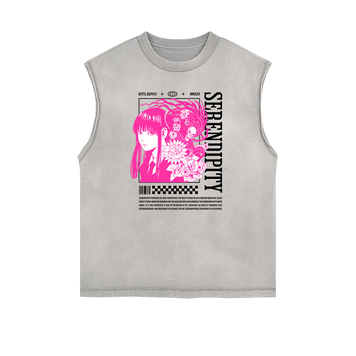 Washed Faded Y2K Anime Pattern Tank Top-INNBLAC Fashion Apparel