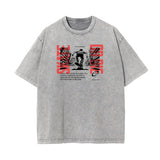 Washed Faded Y2K Anime Pattern Tee-INNBLAC Fashion Apparel