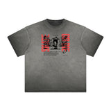 Faded Distressed Y2K Anime Graphic Tee-INNBLAC Fashion Apparel