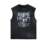 Sleeveless Thick Y2K Anime Graphic Tee-INNBLAC Fashion Apparel