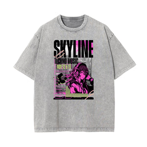 Washed Faded Y2K Anime Pattern Tee-INNBLAC Fashion Apparel