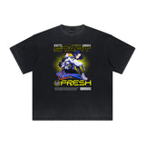 Heavyweight Distressed Y2K Anime Pattern Tee-INNBLAC Fashion Apparel