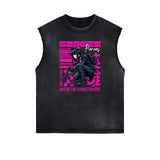 Sleeveless Thick Y2K Anime Graphic Tee-INNBLAC Fashion Apparel