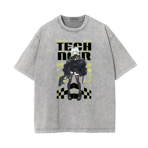 Washed Faded Y2K Anime Pattern Tee-INNBLAC Fashion Apparel