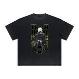 Heavyweight Distressed Y2K Anime Pattern Tee-INNBLAC Fashion Apparel