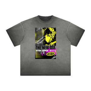 Faded Distressed Y2K Anime Graphic Tee-INNBLAC Fashion Apparel