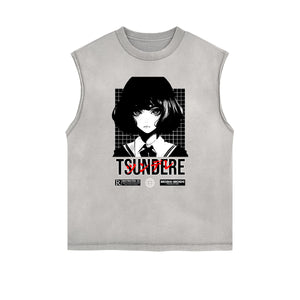 Y2K Anime Streetwear Graphic Tank Top-INNBLAC Fashion Apparel