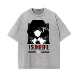 Gray Y2K Anime Streetwear Graphic Tee-INNBLAC Fashion Apparel