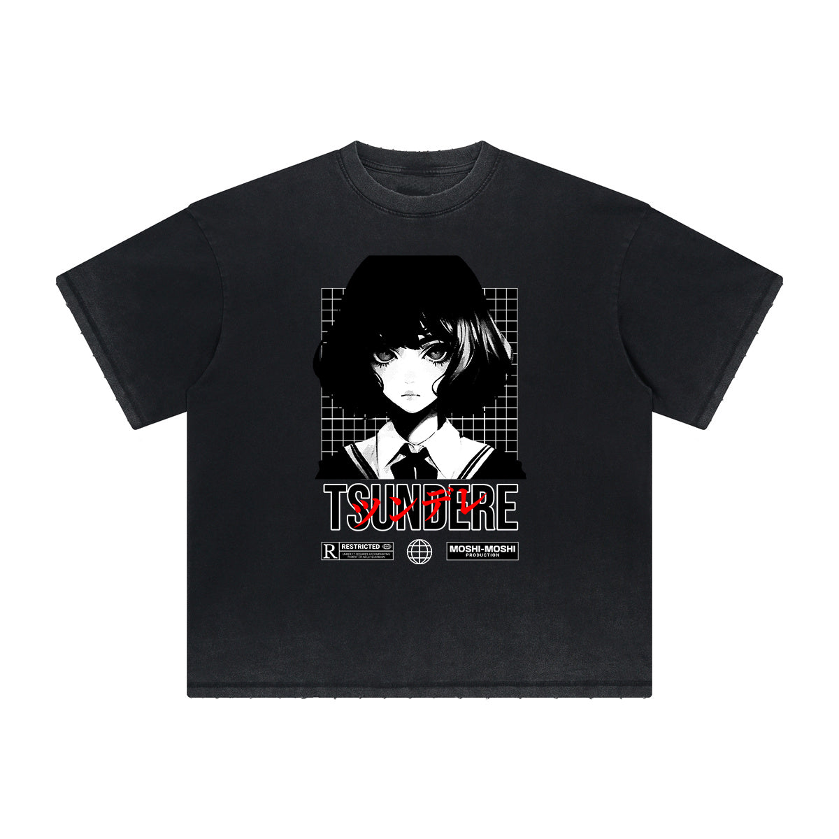 Distressed Y2K Anime Streetwear Graphic Tee-INNBLAC Fashion Apparel