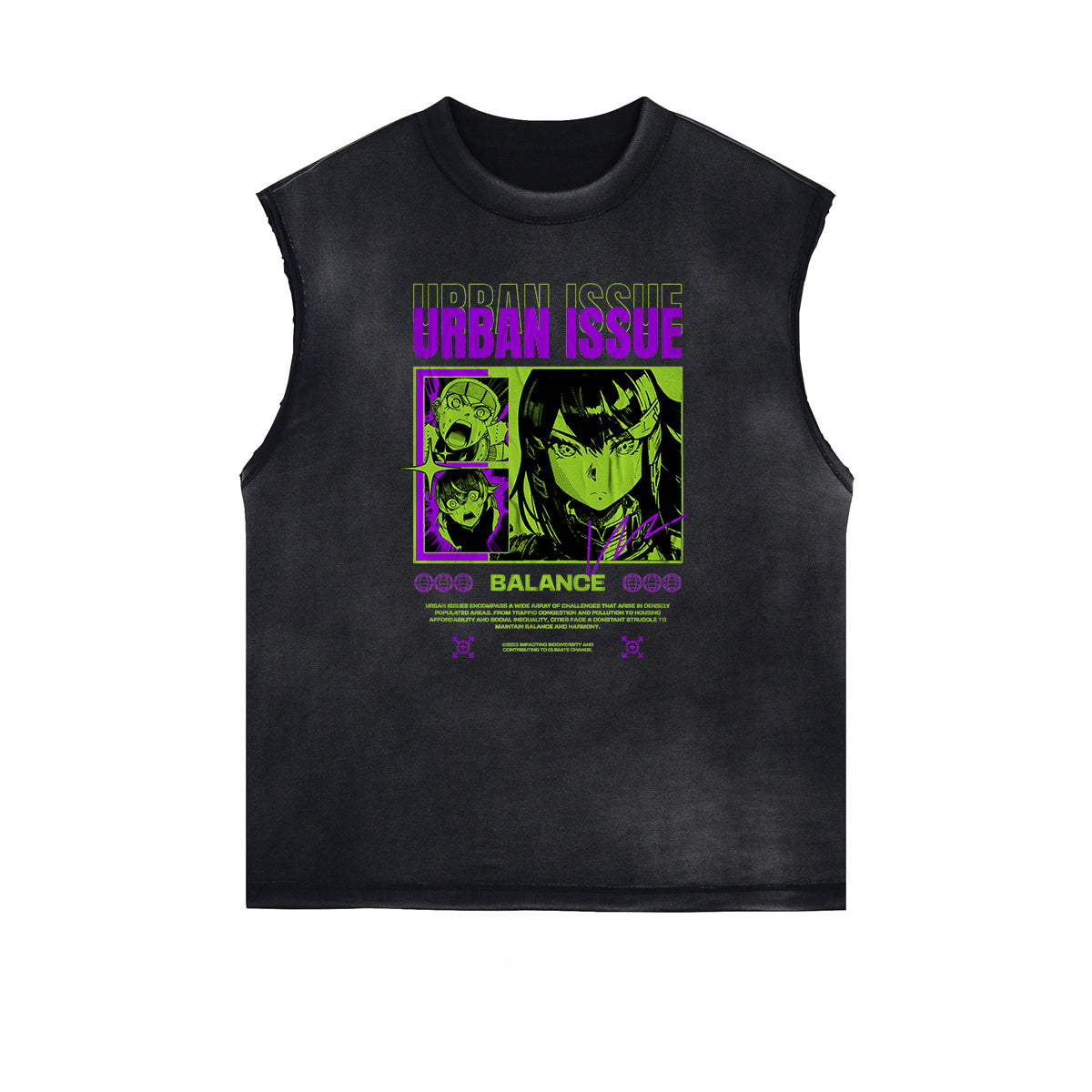 Sleeveless Y2K Anime Streetwear Graphic Tee-INNBLAC Fashion Apparel