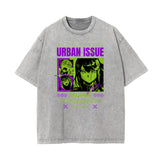 Gray Y2K Anime Streetwear Graphic Tee-INNBLAC Fashion Apparel