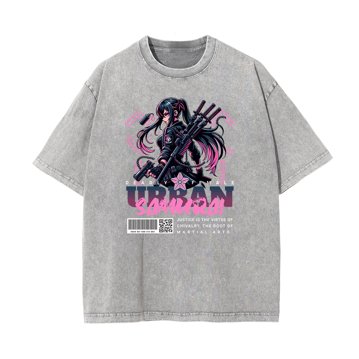 Gray Y2K Anime Streetwear Graphic Tee-INNBLAC Fashion Apparel