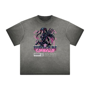 Distressed Y2K Anime Streetwear Pattern Tee-INNBLAC Fashion Apparel