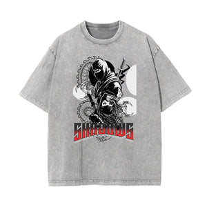 Gray Y2K Anime Streetwear Graphic Tee-INNBLAC Fashion Apparel