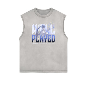 Y2K Anime Streetwear Graphic Tank Top-INNBLAC Fashion Apparel