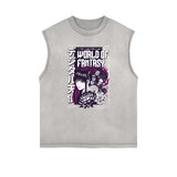 Y2K Anime Streetwear Graphic Tank Top-INNBLAC Fashion Apparel