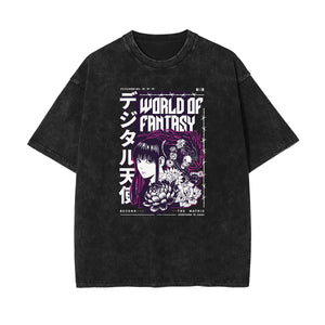 Black Y2K Anime Streetwear Graphic Tee-INNBLAC Fashion Apparel