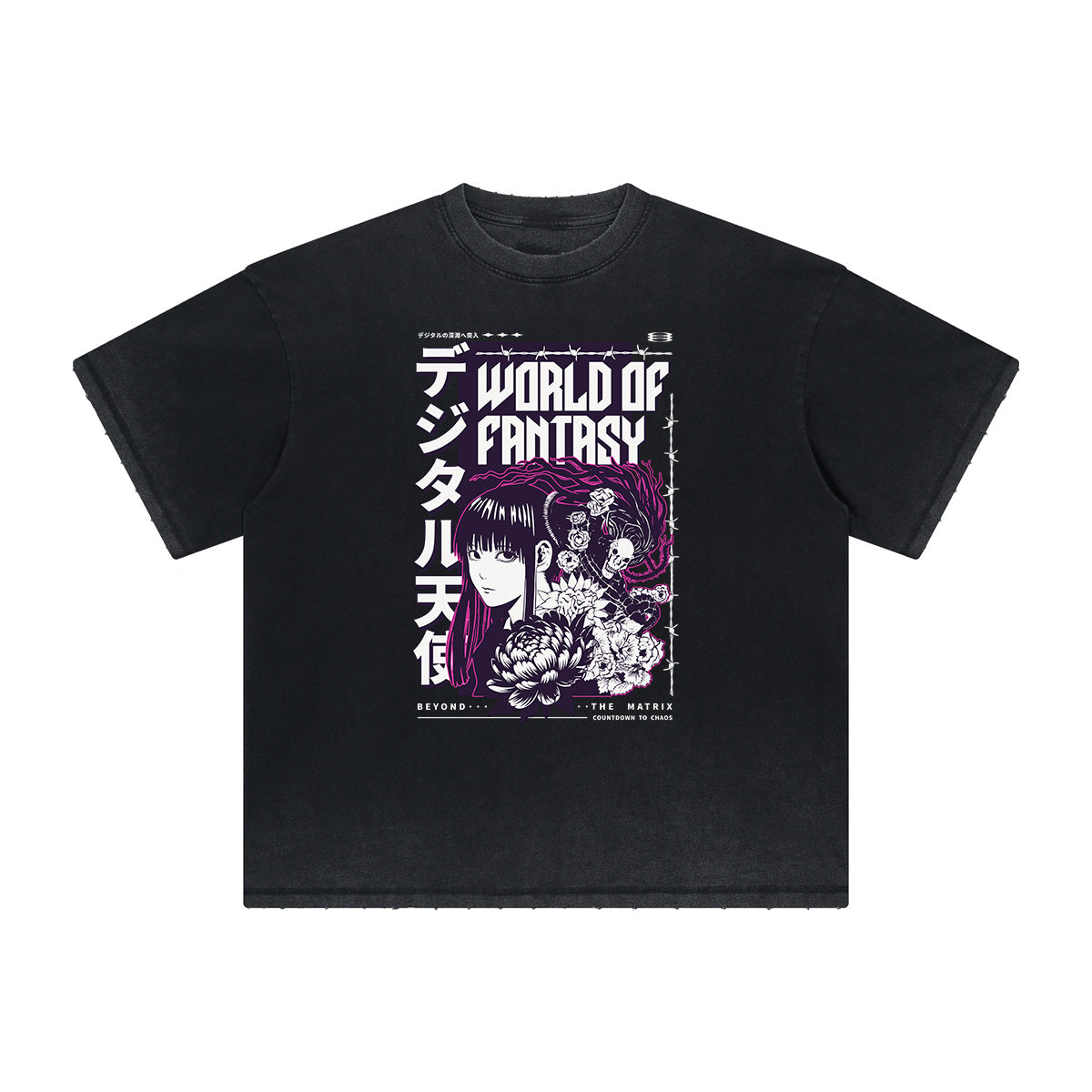 Distressed Y2K Anime Streetwear Graphic Tee-INNBLAC Fashion Apparel