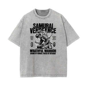 Gray Y2K Anime Streetwear Graphic Tee-INNBLAC Fashion Apparel