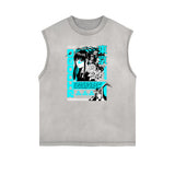 Y2K Anime Streetwear Graphic Tank Top-INNBLAC Fashion Apparel