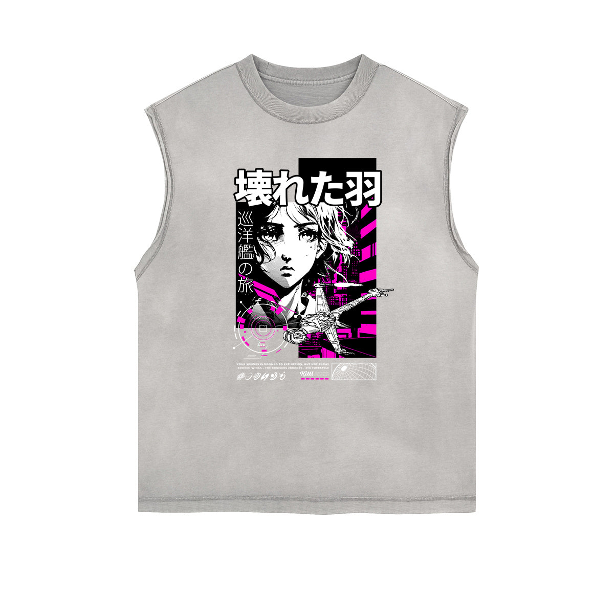 Y2K Anime Streetwear Graphic Tank Top-INNBLAC Fashion Apparel