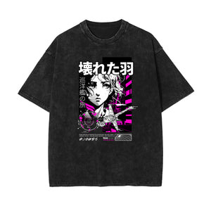 Black Y2K Anime Streetwear Graphic Tee-INNBLAC Fashion Apparel