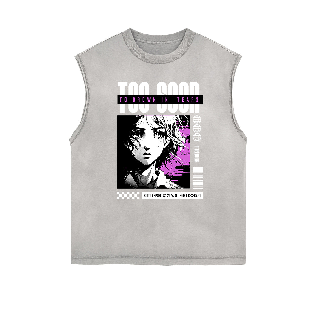 Y2K Anime Streetwear Graphic Tank Top-INNBLAC Fashion Apparel