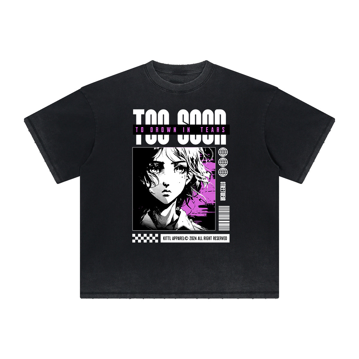 Distressed Y2K Anime Streetwear Graphic Tee-INNBLAC Fashion Apparel