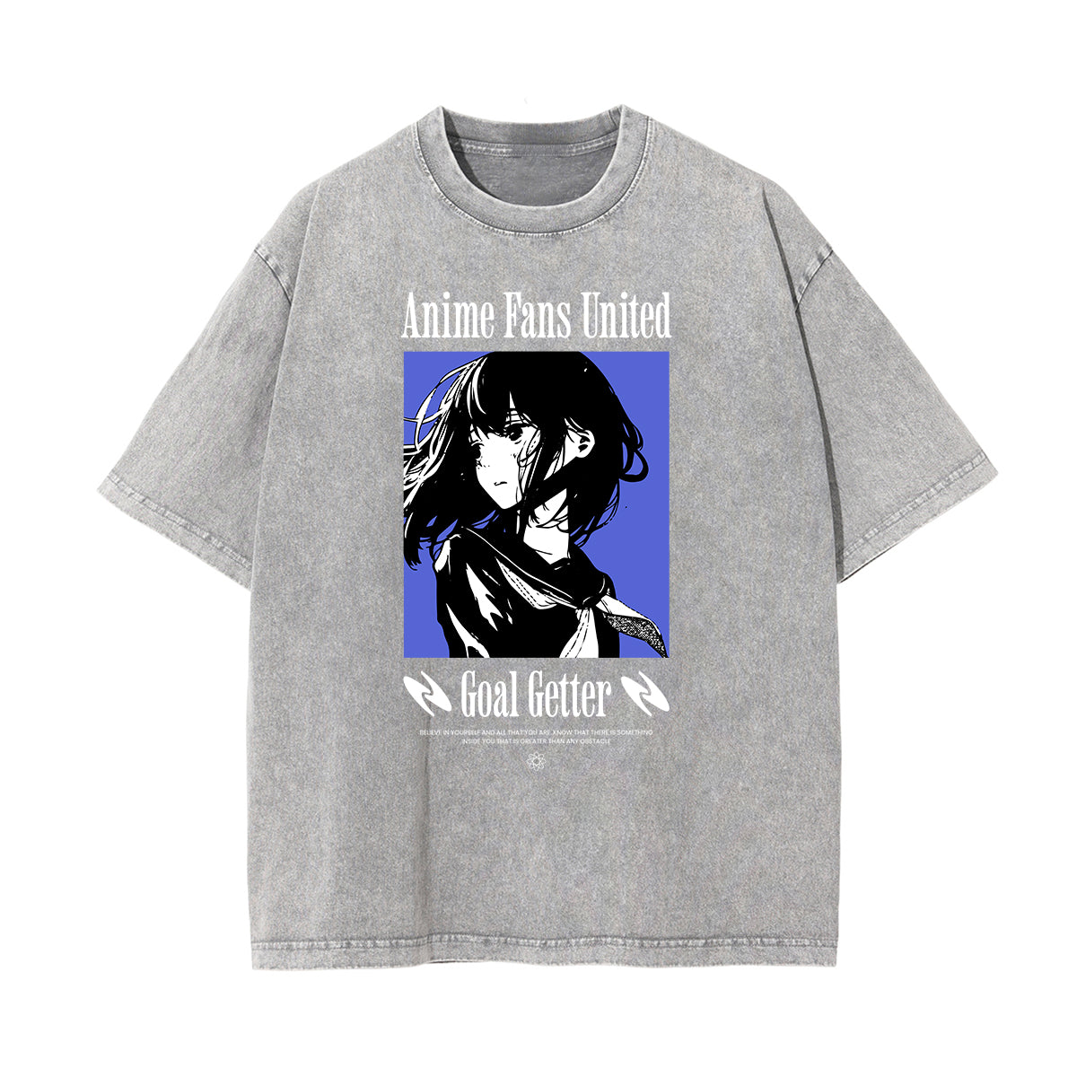 Gray Y2K Anime Streetwear Graphic Tee-INNBLAC Fashion Apparel