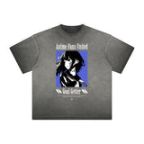 Distressed Y2K Anime Streetwear Pattern Tee-INNBLAC Fashion Apparel