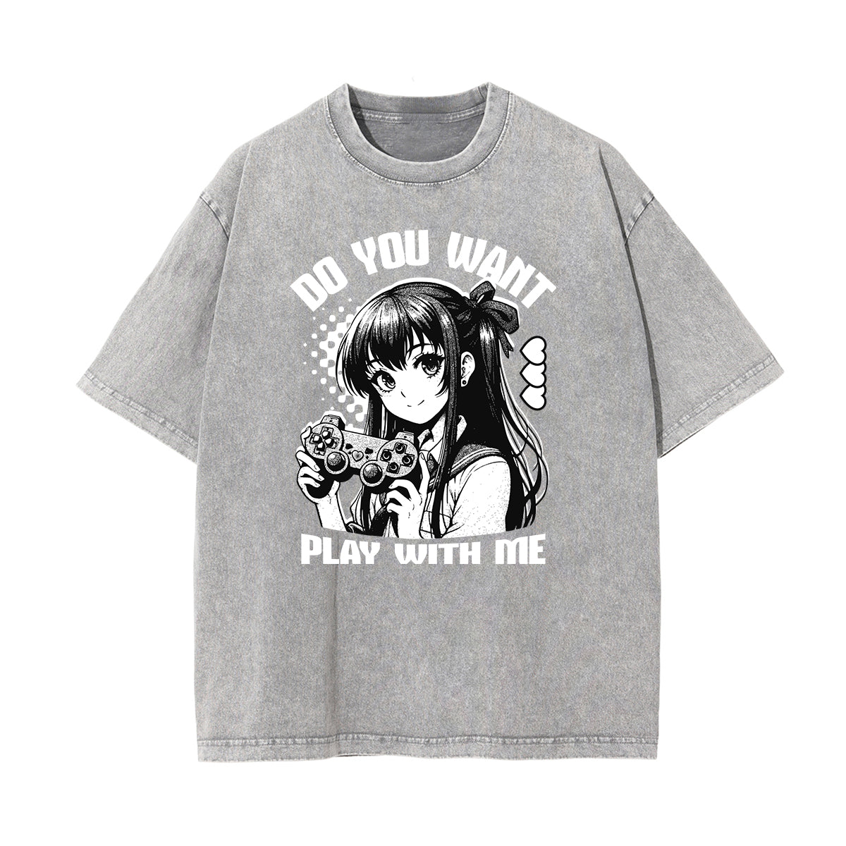 Gray Y2K Anime Streetwear Graphic Tee-INNBLAC Fashion Apparel