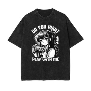 Black Y2K Anime Streetwear Graphic Tee-INNBLAC Fashion Apparel